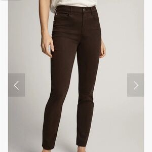Massimo Dutti Chocolate Brown Skinny Pants